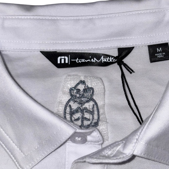 Travis Mathew Coastal Chest Stripe Polo Size Medium White New w/ Tags - Picture 4 of 16